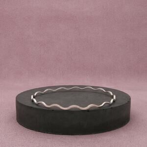 sterling silver dainty wavy stack bangle bracelet size 8in